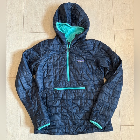 Patagonia Gray Puffer Jacket with Green Accents - Picture 2 of 5